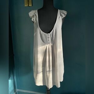 Sheer Grey  Ruffle Sleeve Tunic Top